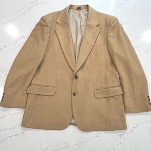 Hunt Valley Blazer Sport Coat Mens 42R Tan 100% Camel Hair USA Capsule Academia